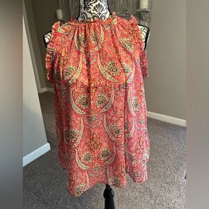 GAP Pink Sheer Paisley Women's Top
